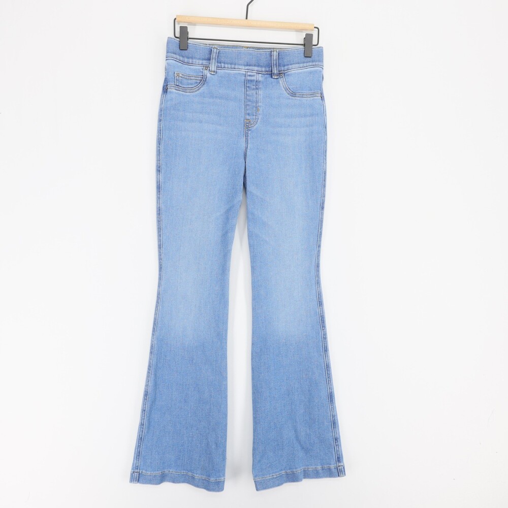 Spanx Everywear Flare Jeans Womens S  Blue Pull On High Rise Shaping Stretch
